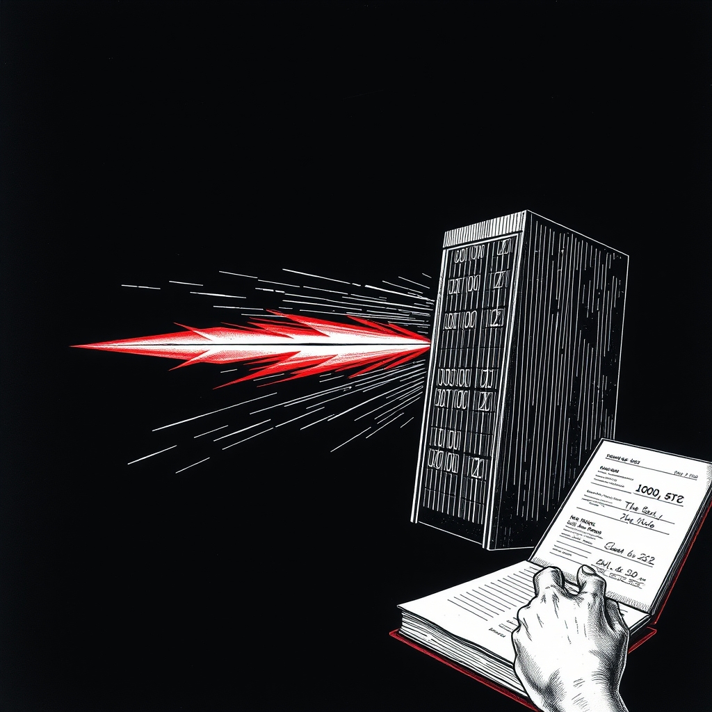 A fast redirect chained to a self-hosted server, next to a separate ledger